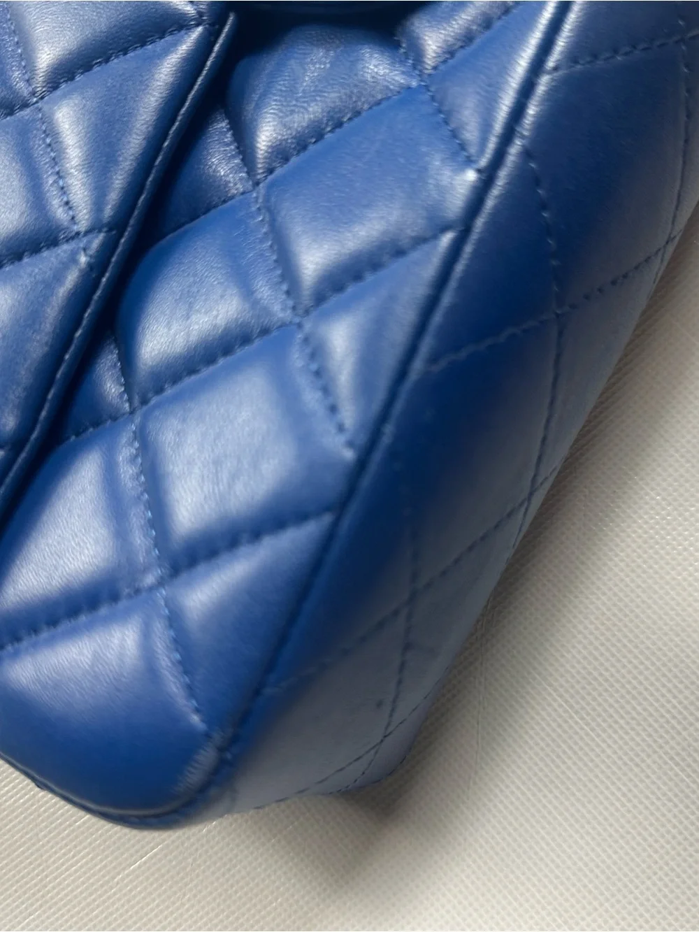 CHANEL Quilted Double Flap Shoulder Bag in Royal Blue with Gold Hardware